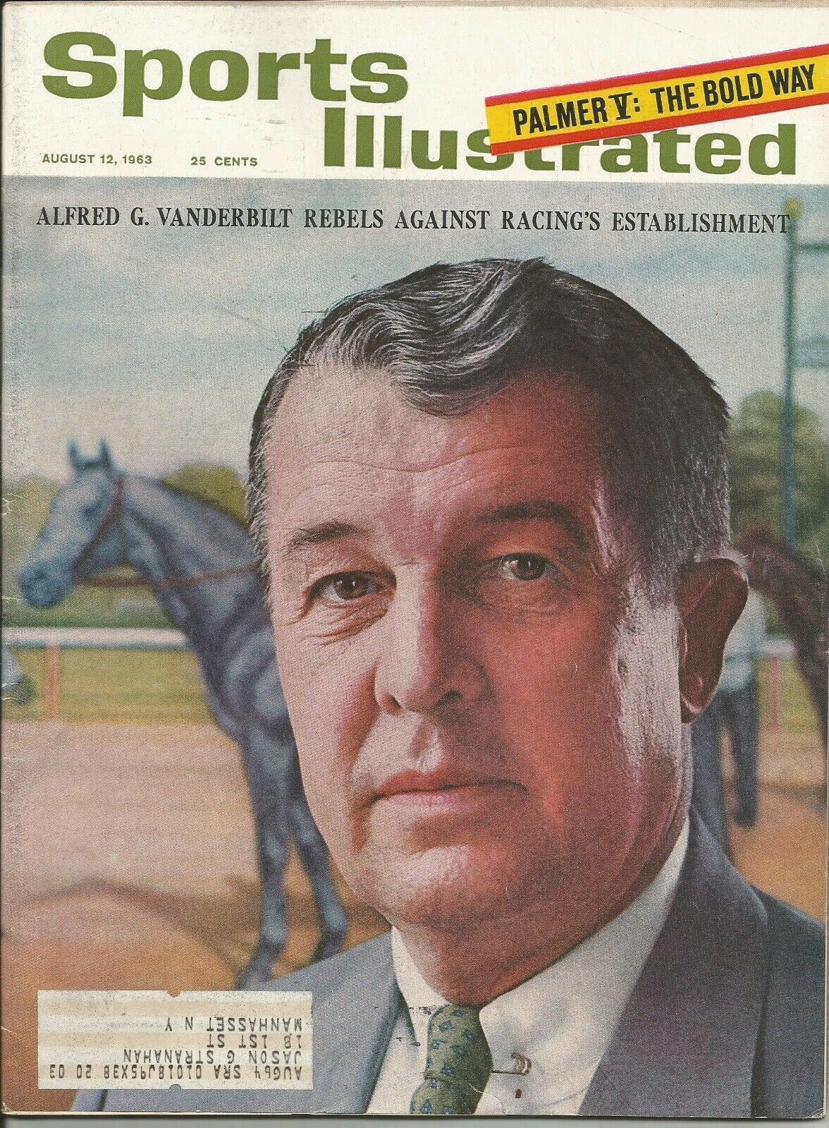 Primary image for 1963 - August 12th Issue of Sports Illustrated Mag. - ALFRED VANDERBILT  Ex.Con