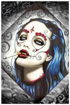 Angelina - Day of the Dead Fine Art Print - Tattoo Artist Custom Art Lithograph - £15.18 GBP
