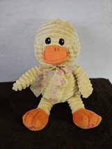 Toms Toys Easter Corduroy Duck Plush Stuffed Animal Yellow Orange Pink Flower - £19.47 GBP