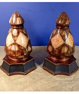 Pillar Bookends tan marble Deco style - $21.78