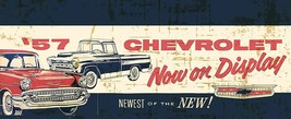 57 Chevrolet Car Advertisement Inspired Metal Sign - £31.41 GBP