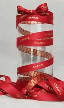 CHANEL RED WITH GOLD CAMELLIAS GIFT WRAP RIBBON/ 2 YARDS - £16.76 GBP