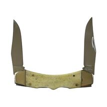 Vintage Tomahawk Brand Double Lock Back 2 Blade Folding Knife Bone XL 05... - $26.60