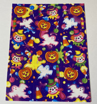 Vintage Lisa Frank Ghosts Pumpkins Scarecrows Halloween Sticker Sheet S316 - £14.21 GBP
