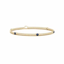 ANGARA Five Stone Sapphire Station Bracelet for Women, Girl in 14K Solid Gold - £1,304.68 GBP