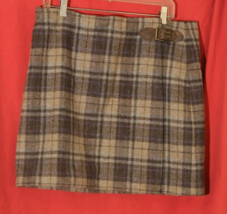 Polo Ralph Lauren Women 14 Tartan Plaid Wrap Mini Lined Skirt Leather Buckle Nwt - £45.80 GBP