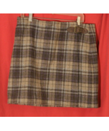 POLO RALPH LAUREN Women 14 Tartan Plaid Wrap Mini Lined Skirt Leather Bu... - $57.97