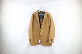 New Lands End Mens 42R Tailored Fit Linen Blend 2 Button Sport Coat Jacket Brown - $69.25