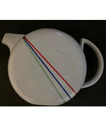 Toscany Collection Japan Mid Century TeaPot with Lid White with Striped ... - £32.89 GBP