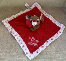 MY FIRST RUDOLPH the Red Nosed Reindeer Christmas Lovey Blanket Baby Rat... - £15.97 GBP