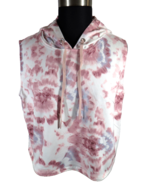 CCX Plus Size 20 Berry Tie Dye Sleeveless Cropped Hoodie - $25.00