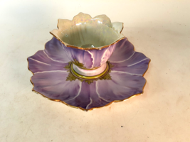 Rare Noritake Footed Bowl and Underplate, Beautiful Lavender Glaze - $53.88