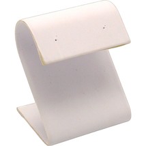 White Leather Earring Display Stand Jewelry Case 2.25&quot; - £5.93 GBP