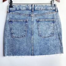 Wild Fable Jean Skirt Women 4 Light Blue Denim Mini Above Knee Frayed Hem 29x15 - £3.94 GBP