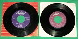 Vtg 45s Record Cheers Black Denim Trousers Motorcycle Boots Alaska + Anne Murray - £13.07 GBP