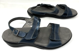 SAS NUDU Navy Blue Leather Strap Sandal Women&#39;s Size 10 M - $39.85