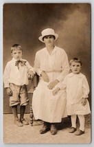 RPPC Landis Family Darling Boys with Mother Penn Park Studio PA Postcard G28 - £10.93 GBP