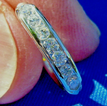 Earth mined Diamond Art Deco Band 14k White Gold Antique Wedding Ring Size 4.75 - £1,219.19 GBP