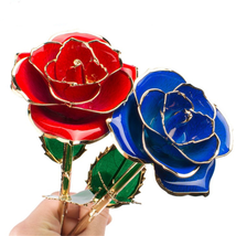 24K Gold-Plated Rose Flower with a Gift Box Valentine&#39;S Day Gift - £34.64 GBP