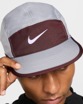 Nike Dri-FIT Fly Unstructured Swoosh Cap Grey / Burgundy L/XL FB5624-078 New - £22.92 GBP