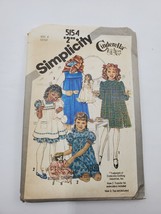Simplicity 5154 Sewing Pattern Child Girls&#39; Dress Cinderella Pinafore Cut Size 4 - £6.29 GBP