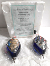 Bradford Editions Second Issue God Bless America Liquid Filled 2 Glass Ornaments - £27.17 GBP