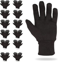 1 Dozen 12 Pair Brown Jersey Gloves Work Cotton Gloves Lady Size 10 Oz - £15.05 GBP