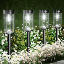 Solar Pathway Lights for Outside 4 Pack Solar Garden Lights Outdoor Wate... - $54.37