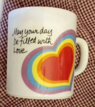 Avon The Love Mug Easter 1983 Tea Coffee Cup Rainbow Heart - $14.78