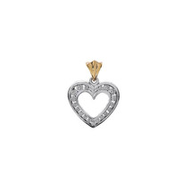 0.45 Carat Round Cut Diamond Heart Pendant 14K Two Tone Gold - £197.04 GBP