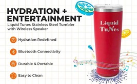 Bluetooth Speaker Tumbler Red by Liquid TuNes | Stainless Steel Thermal Mug - $35.63