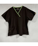 Wonderwink Brown Scrub Top XL Wonder Work Stretch Comfort Everyday Durable - $13.36