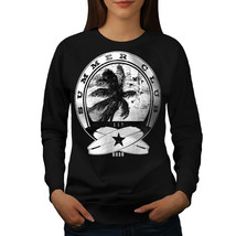 Wellcoda Summer Surf Waves USA Womens Sweatshirt, Palm Casual Pullover Jumper - £22.60 GBP+