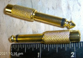 2 Gold Plated 1/4&quot;=6.35mm TS Mono Male Plug to RCA female Jack Adapter C... - $23.40