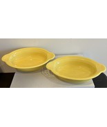 Lot of 2 Fiesta Sunflower Yellow 9&quot; Individual Oval Casserole Dish Bakew... - $26.73