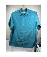 Canyon Ridge Big And Tall Mens Short Sleeve Button Up Shirt Teal/Blue Si... - $21.95