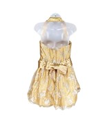 Jessica McClintock for Gunne Sax Gold Satin Dress Sz 11 Halter, Rhinesto... - $58.05