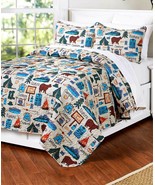 Campsite Quilt Sham or Sheet Set Twin Full/Queen or King Bedding Bedroom... - $15.83+