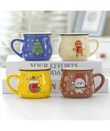Christmas mugs with Santa, penguin, gingerbread man, and reindeer prints  - €12,80 EUR+