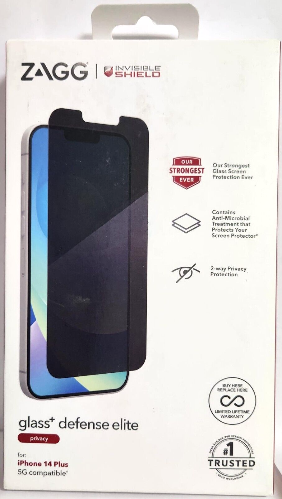ZAGG - InvisibleShield Glass+ Defense Elite Privacy iPhone 14 Plus - $33.85