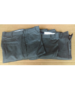 3 Pairs 35x34 Aramark Flat-Front Spruce Green 100% Cotton Twill Pants - £40.57 GBP
