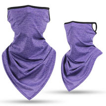 Purple Ear Hangers Face Mask UV Protection Scarf Neck Gaiter Bandana - £12.49 GBP