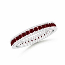 ANGARA Channel Set Eternity Ruby Wedding Band in 14K Solid Gold - £1,126.88 GBP