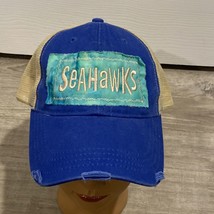 Vintage Seattle Seahawks NFL Mesh Trucker Cap Hat Genevieve Gail Adjustable - £27.62 GBP