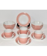 Vtg Fitz & Floyd Fine China Pink Rondelet Luncheon Set Plates Bowls Cups 16PCS - $155.00
