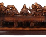 Leonardo Da Vinci The Last Supper Jesus And Disciples Faux Wooden Figuri... - $39.99