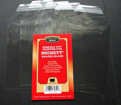 5 Loose Cardboard Gold Perfect Fit Sleeves for Beckett Graded Slabs Bag - $1.99