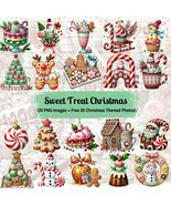 20 Sweet Treat Christmas Clipart Bundle: Candy &amp; Dessert PNGs (Digital D... - $1.75