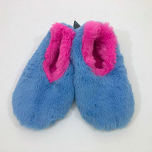 Snoozies Fuzzy Blue &amp; Pink Slippers Non Skid Child Size M 2-3 - £8.13 GBP