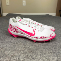 Nike Mens Baseball Cleats 15 White Pink Metal Softball Max Air Clipper Sports - $24.98